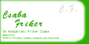 csaba friker business card